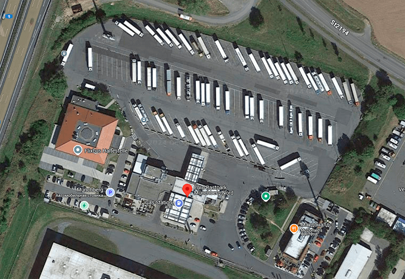 Parking LKW Münchberg germany